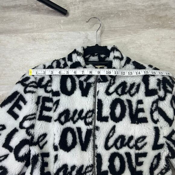 Chaser Love Faux Fur Teddy Jacket Black & White Size Large - Picture 7 of 9